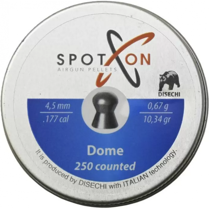 Пуля SPOTON DOME 4,5 мм, 0,67 гр. (250 шт) (150 в упаковке) 241460